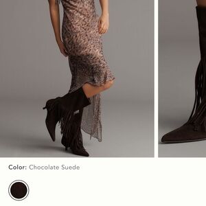 Flattered Brown Suede Fringe Boots 37